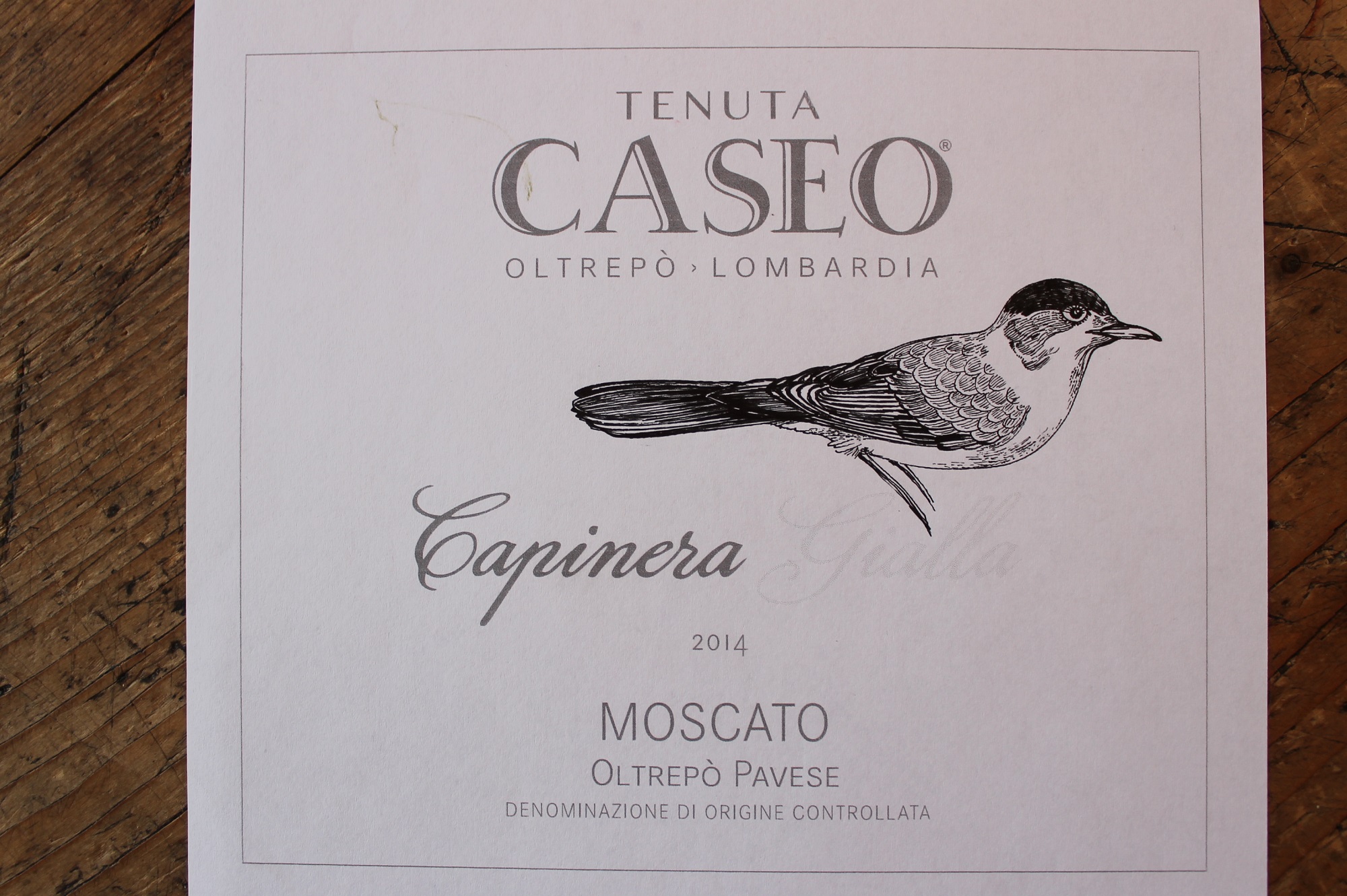 prova etichetta vino Moscato Capinera Gialla Tenuta CASEO